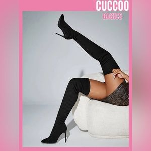 Stretch Thigh High Stiletto Boots